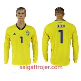 Sverige Fodboldtrøjer Olsen 1 Hjemmebanesæt VM 2018 Langærmet